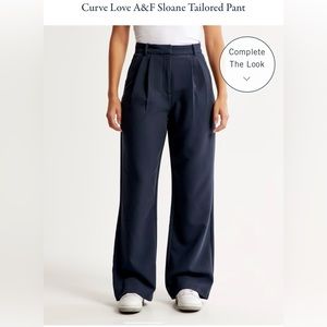 Abercrombie & Fitch Curve Love Sloane Tailored Navy Pant